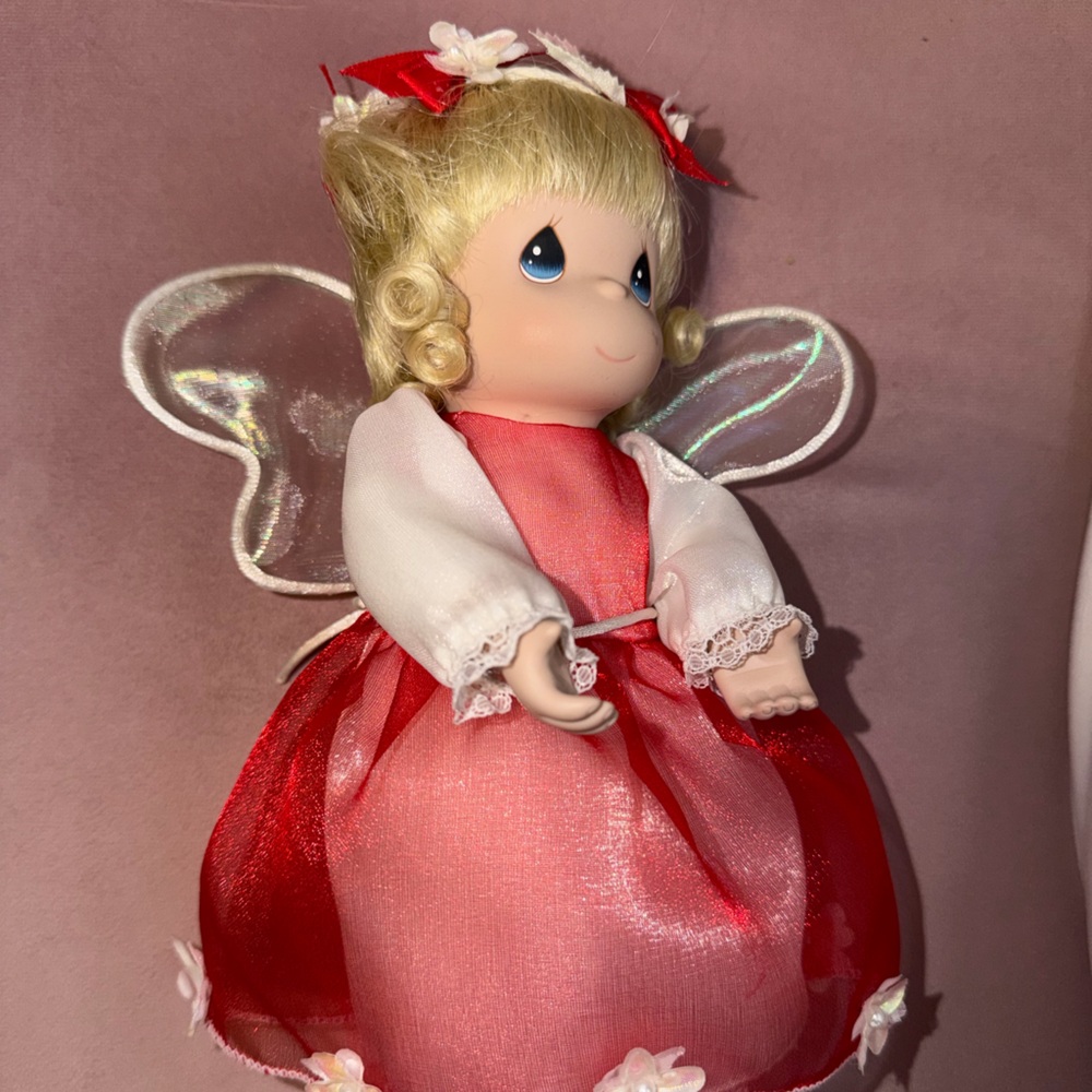 Precious Moments Pink and Red Fairy Figurine